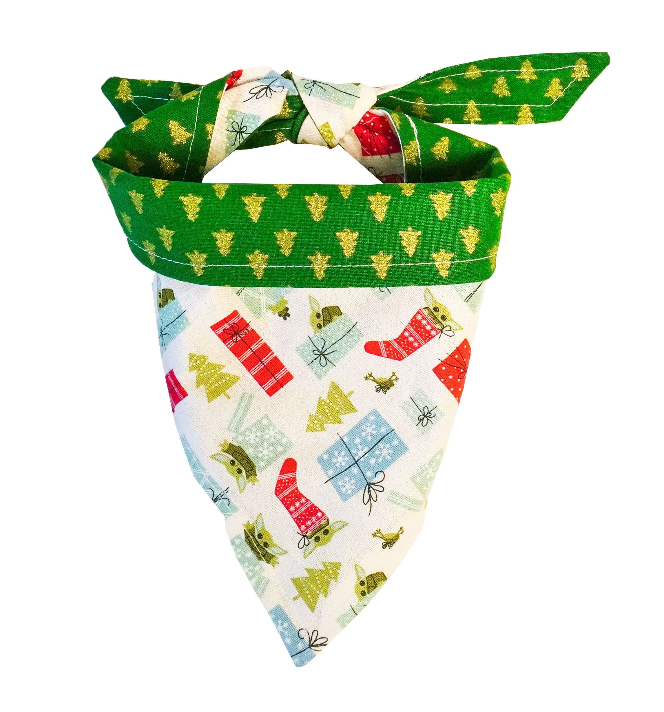 Baby Yoda Christmas Reversible Bandana for Dogs and Cats