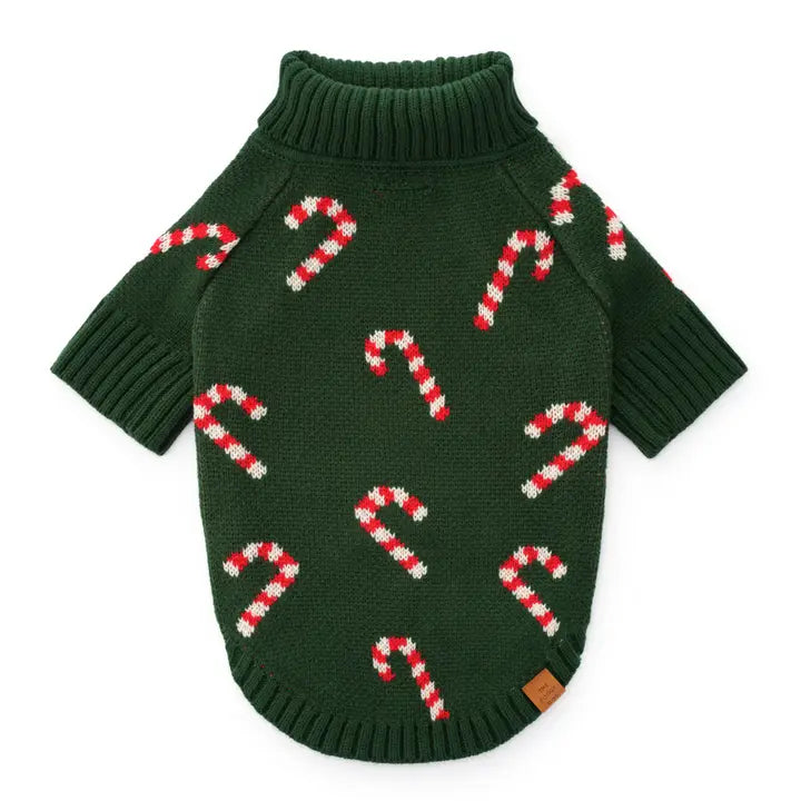 The Foggy Dog Candy Canes Holiday Knit Sweater