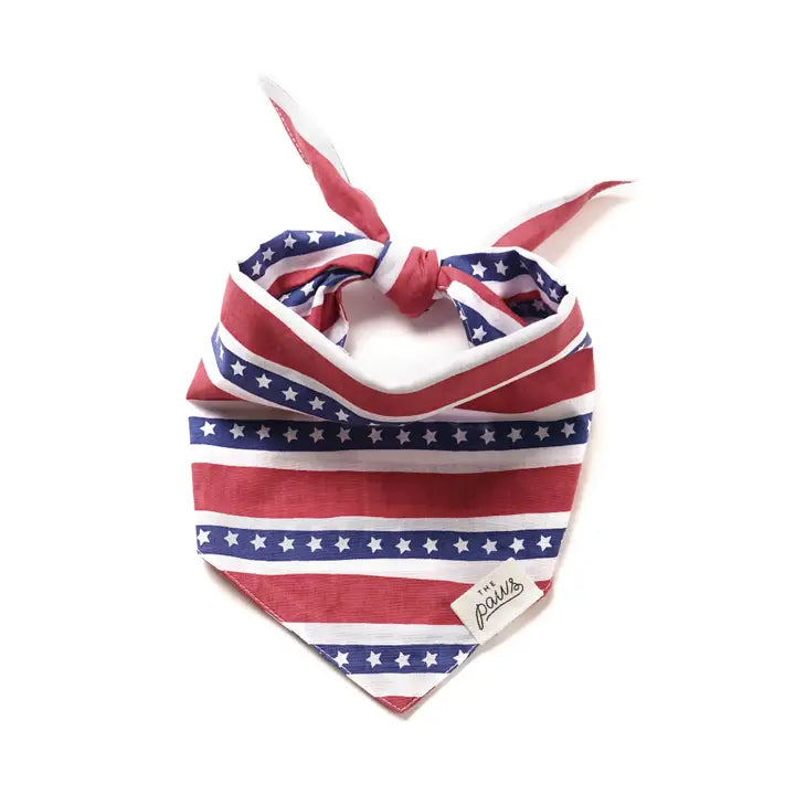 The Paws Patriotic Stripe Bandana for Dogs and Cats