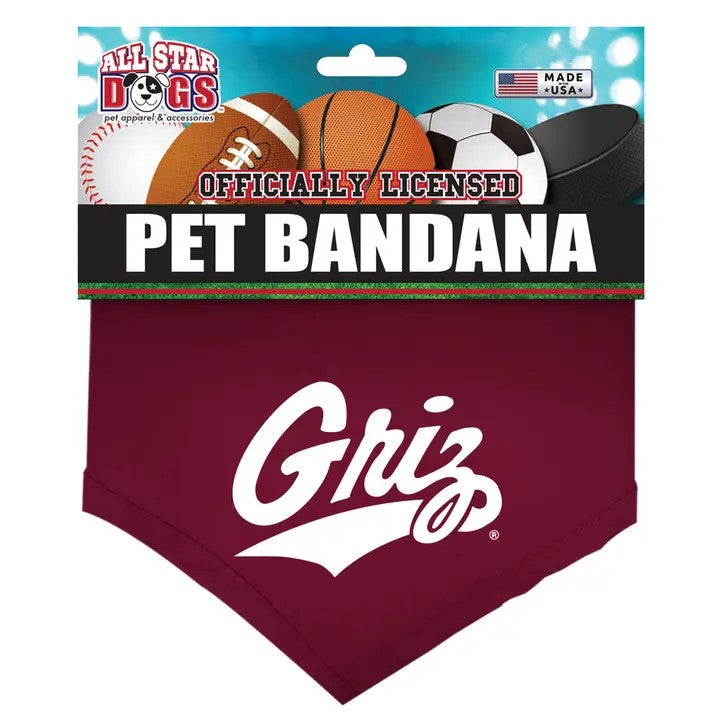 University of Montana Griz Bandana for Dogs and Cats Small