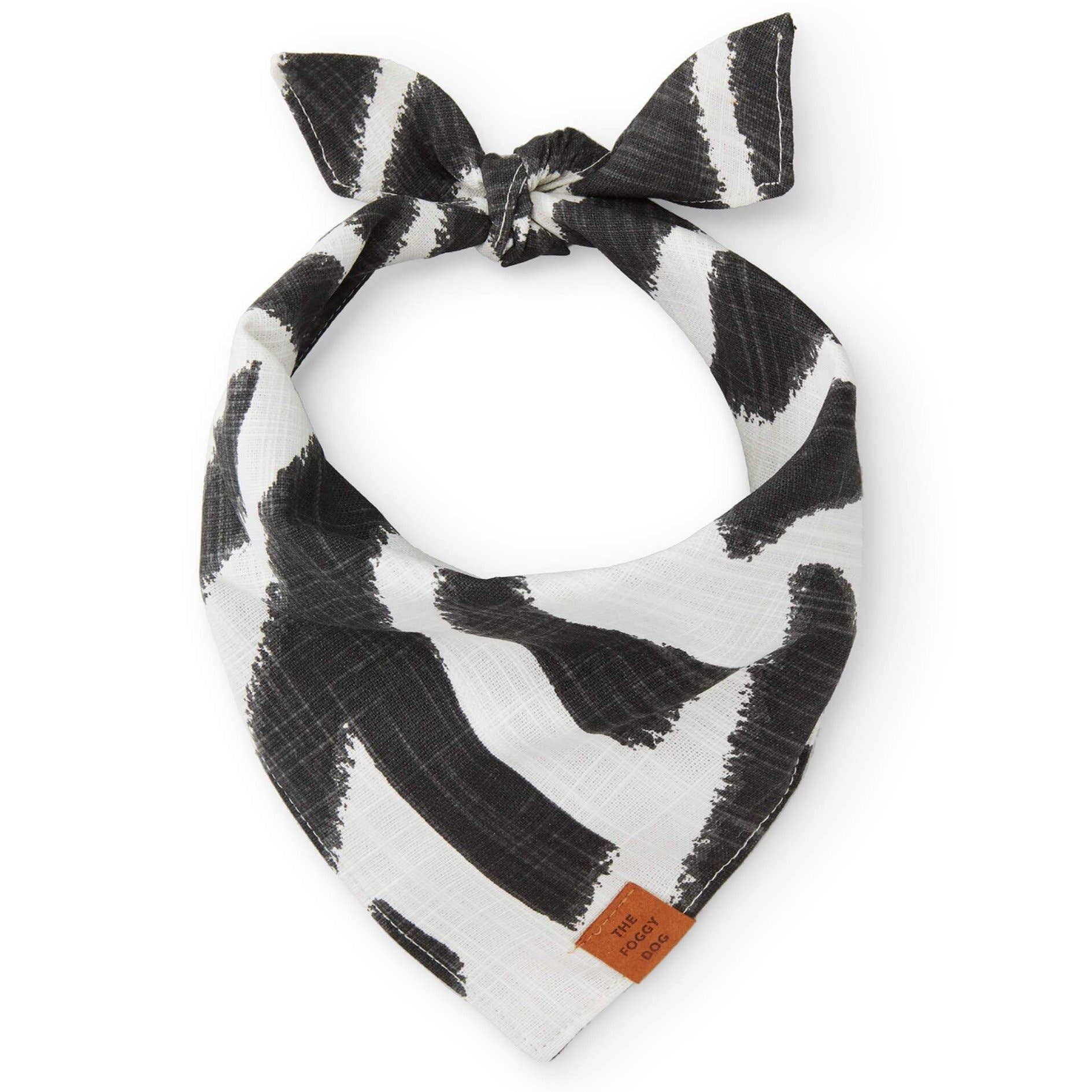 Ebony Zebra Bandana for Dogs and Cats