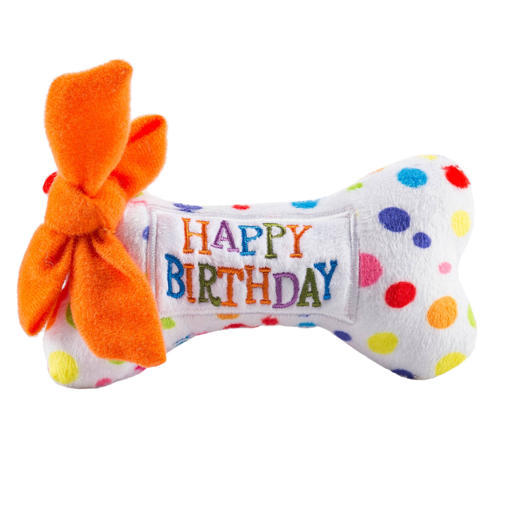 Happy Birthday Bone Large Plush Dog Toy