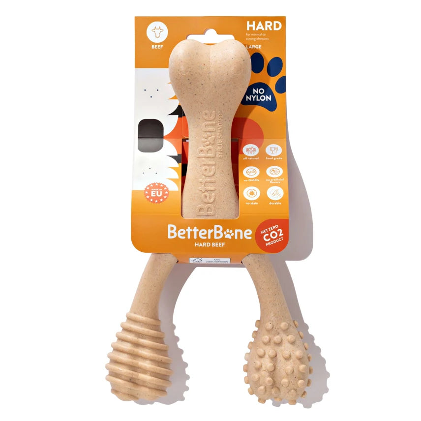 Betterbone Hard Density Beef Flavor Chew Bone Toy, Large