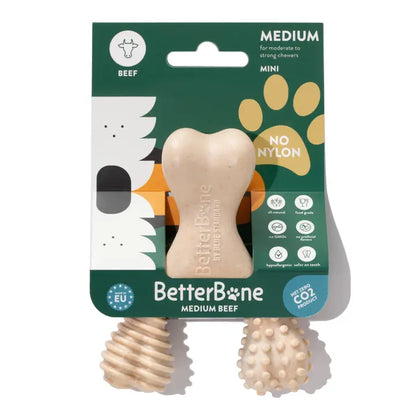 Betterbone Medium Density Beef Flavor Bone Chew Toy, Mini