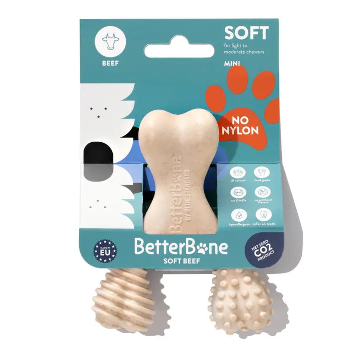 Betterbone Soft Density Beef Flavor Chew Bone Toy, Mini
