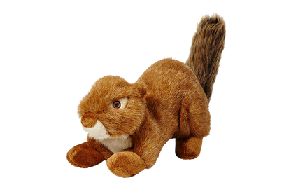 Red Squirrel No Squeak Plush Dog Toy