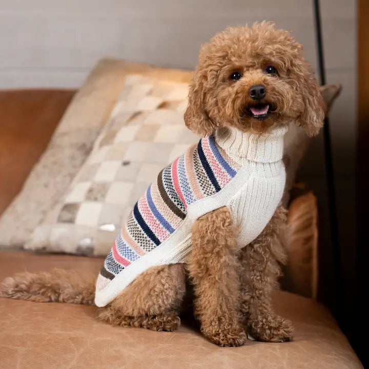 Alqo Wasi Blushline Stripes Alpaca Blend Sweater