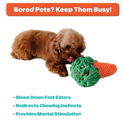 LuftPets Snuffle Carrotz—The Ultimate Carrot Puzzle Sniff Toy for Dogs and Cats