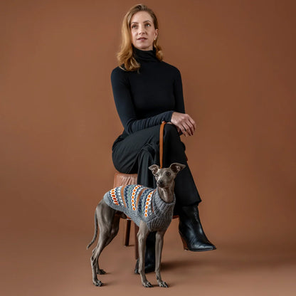 Alqo Wasi Grey Hexagon Alpaca Blend Sweater