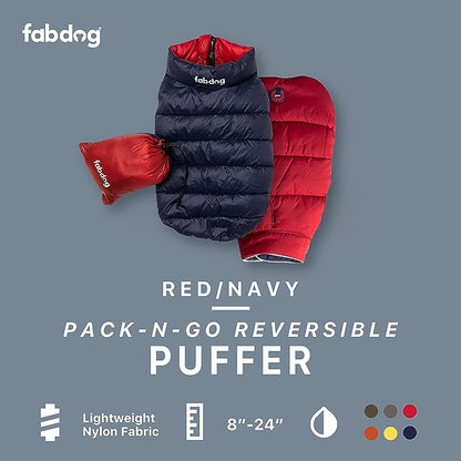 Fabdog Pack N' Go Reversible Puffer Vest Red/Navy