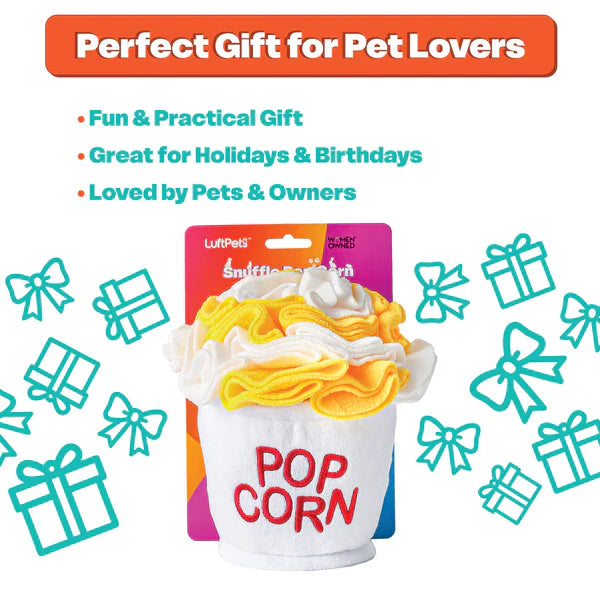 LuftPets Popcorn Snuffle Toy — Crinkly Popcorn Enrichment Toy for Dogs and Cats