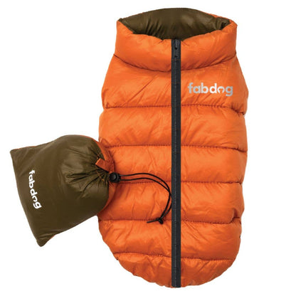 Fabdog Pack N' Go Reversible Puffer Vest Olive/Orange