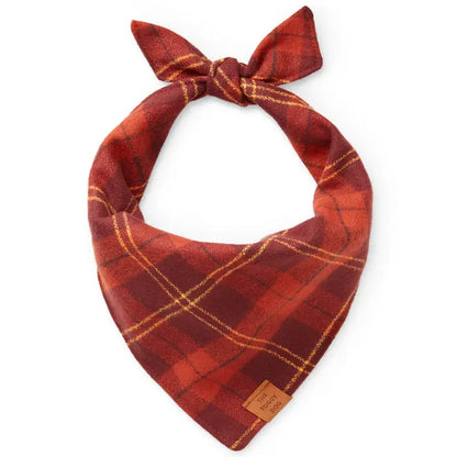 Cider Plaid Flannel Fall Dog Bandana for Dogs and Cats