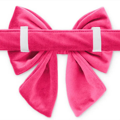 Hot Pink Velvet Lady Bow Attachment for Collar