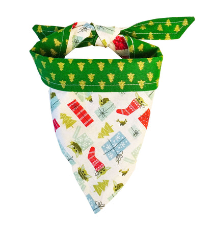 Baby Yoda Christmas Reversible Bandana for Dogs and Cats