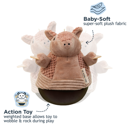 Tall Tails Roly Poly Armadillo Dog Toy 9"