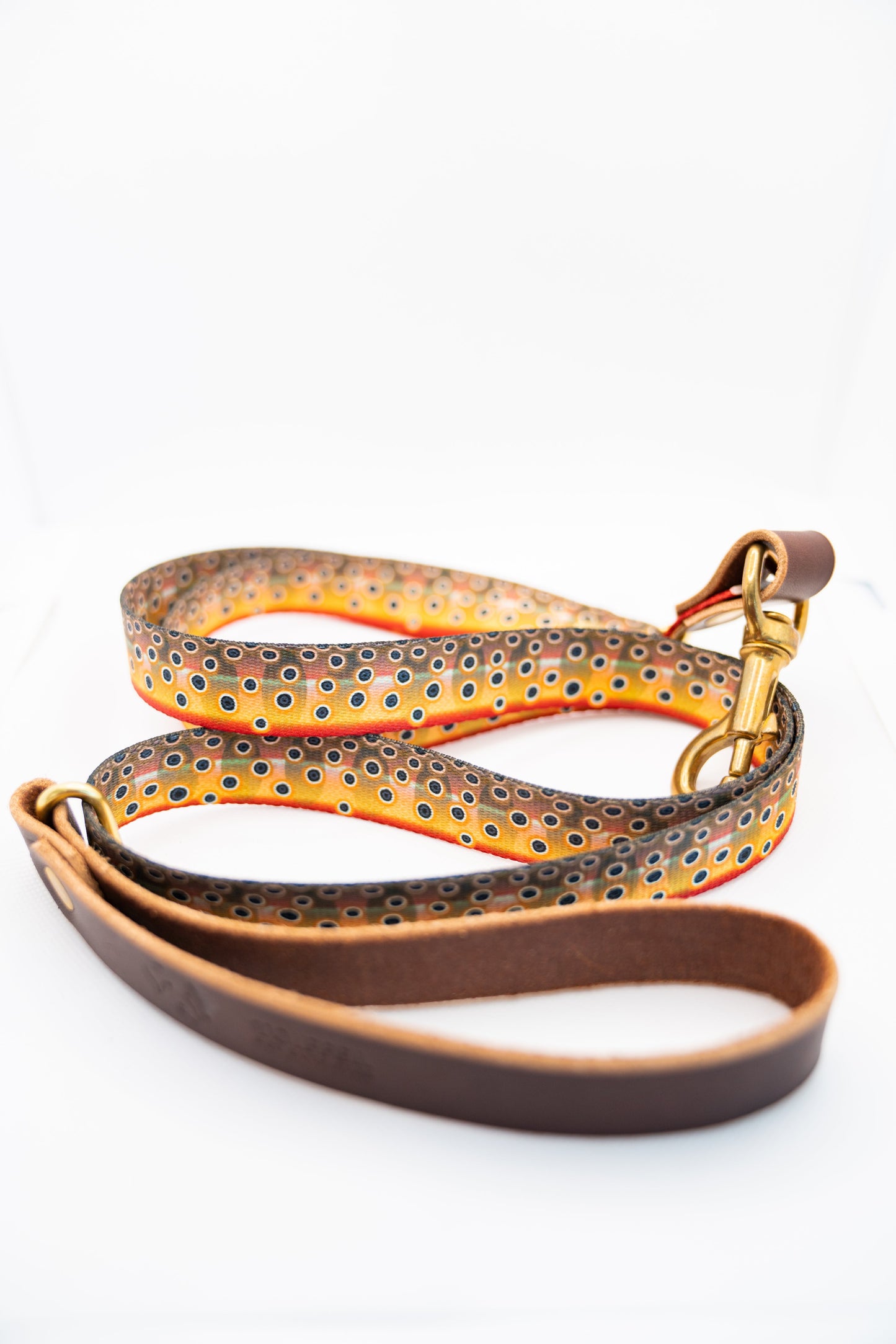 Leather & Cutthroat Trout Print Adjustable Leash