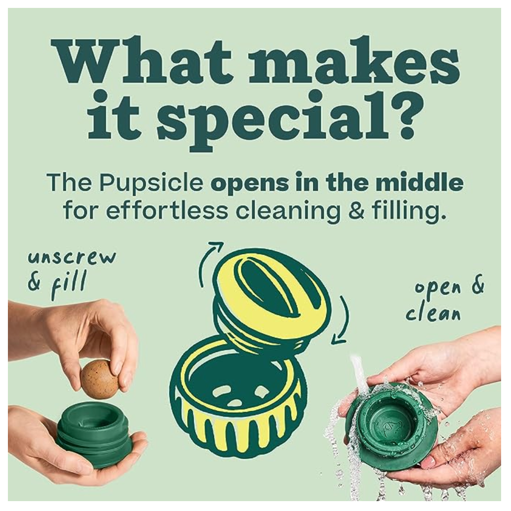 Woof Pupsicle Dog Puzzle Toy Green Size Large