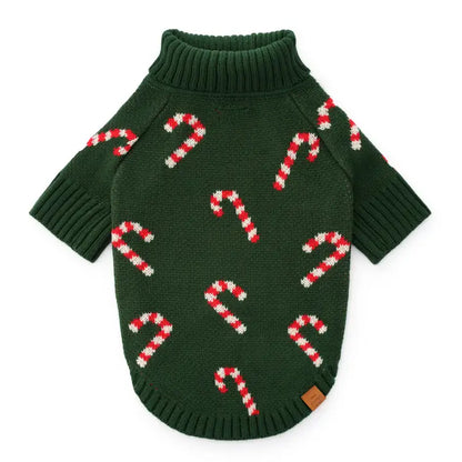 The Foggy Dog Candy Canes Holiday Knit Sweater
