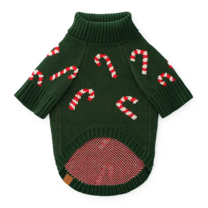 The Foggy Dog Candy Canes Holiday Knit Sweater