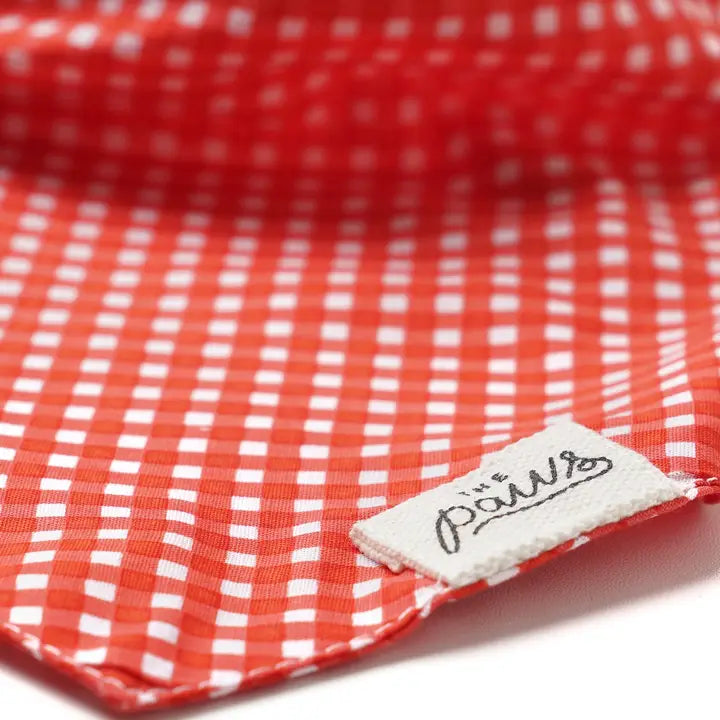 The Paws Red Gingham Bandana for Dogs and Cats