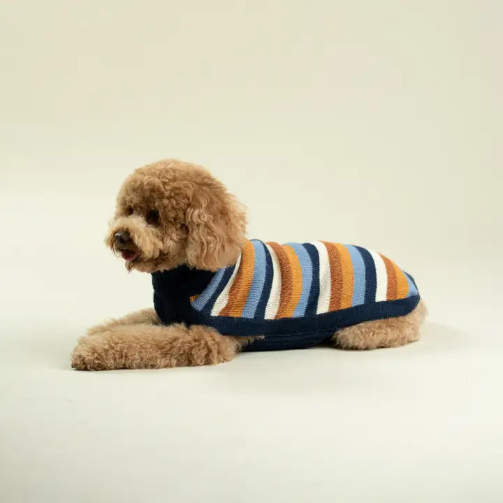 Alqo Wasi Navy Stripes Alpaca Blend Sweater