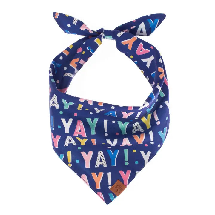 Birthday Yay Navy Bandana for Dogs and Cats
