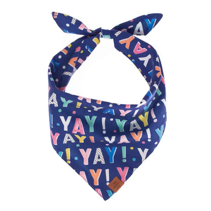 Birthday Yay Navy Bandana for Dogs and Cats