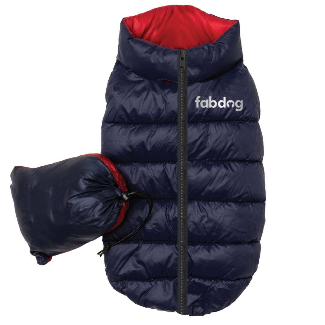 Fabdog Pack N' Go Reversible Puffer Vest Red/Navy