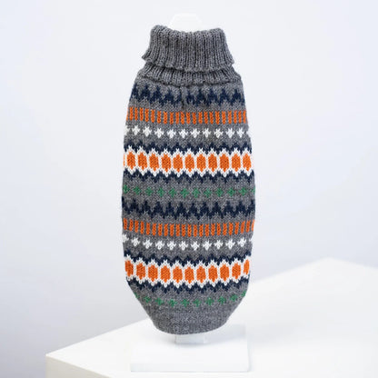 Alqo Wasi Grey Hexagon Alpaca Blend Sweater