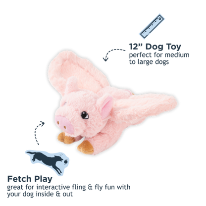 Tall Tails Flying Pig Rope Dog Toy 12"