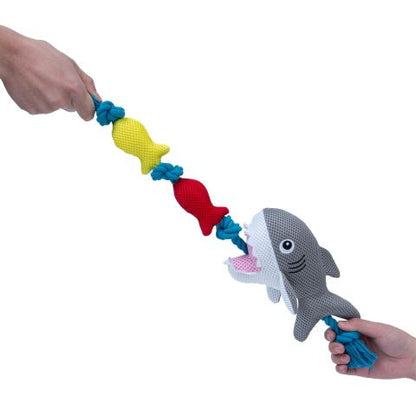 Territory Shark Floating Tug Toy with Squeaker for Dogs 20"