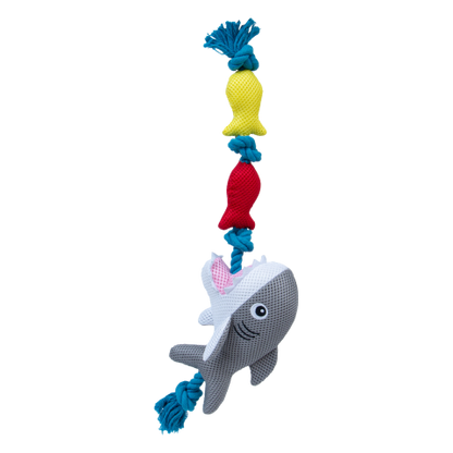 Territory Shark Floating Tug Toy with Squeaker for Dogs 20"