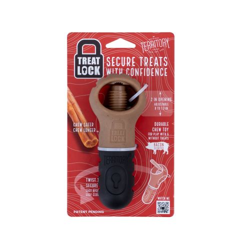 Territory Bacon Scented Treat Lock Dog Chew Toy 7"